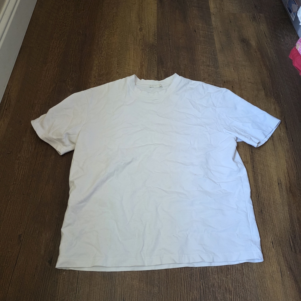Zara White Short Sleeve Crew Neck Tee